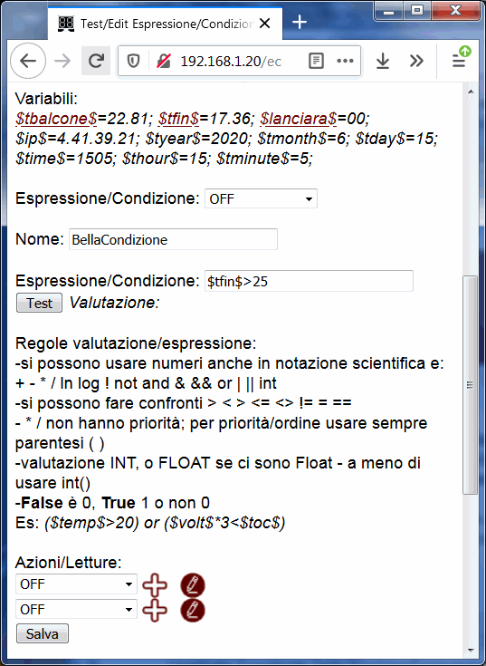 nuova condizione controlHUB