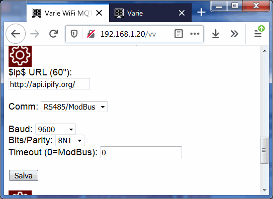 ModBus RS485 RS232 Baud