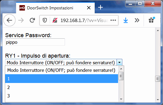 affiancare pulsante controllo re